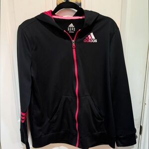 Adidas Black Jacket with Red Zipper